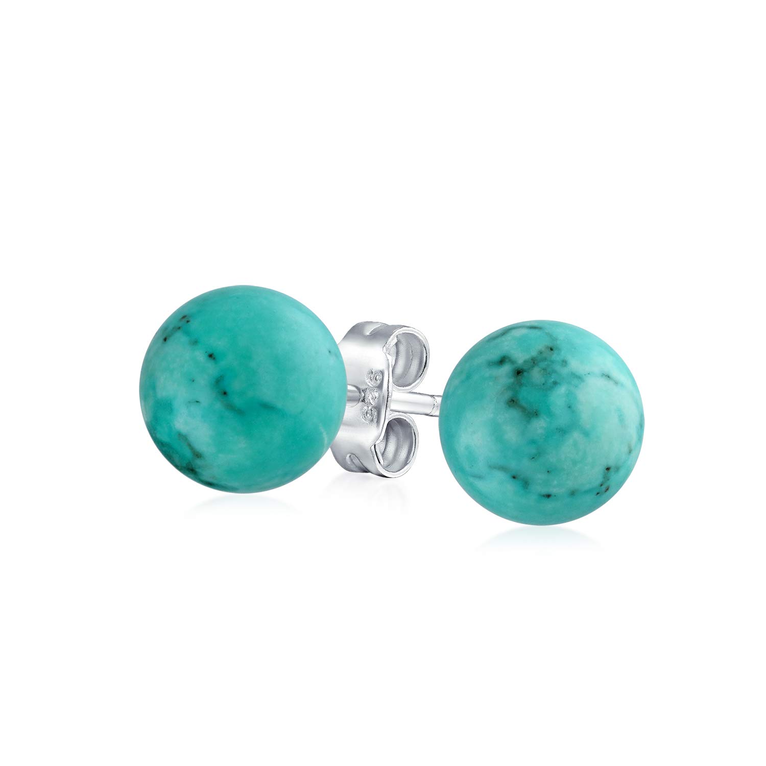 10MM Round Gemstone Stud Earrings for Women & Teens - .925 Sterling Silver Birthstone Beads, Multiple Colors | Perfect for Gifts, Birthdays & Everyday Wear