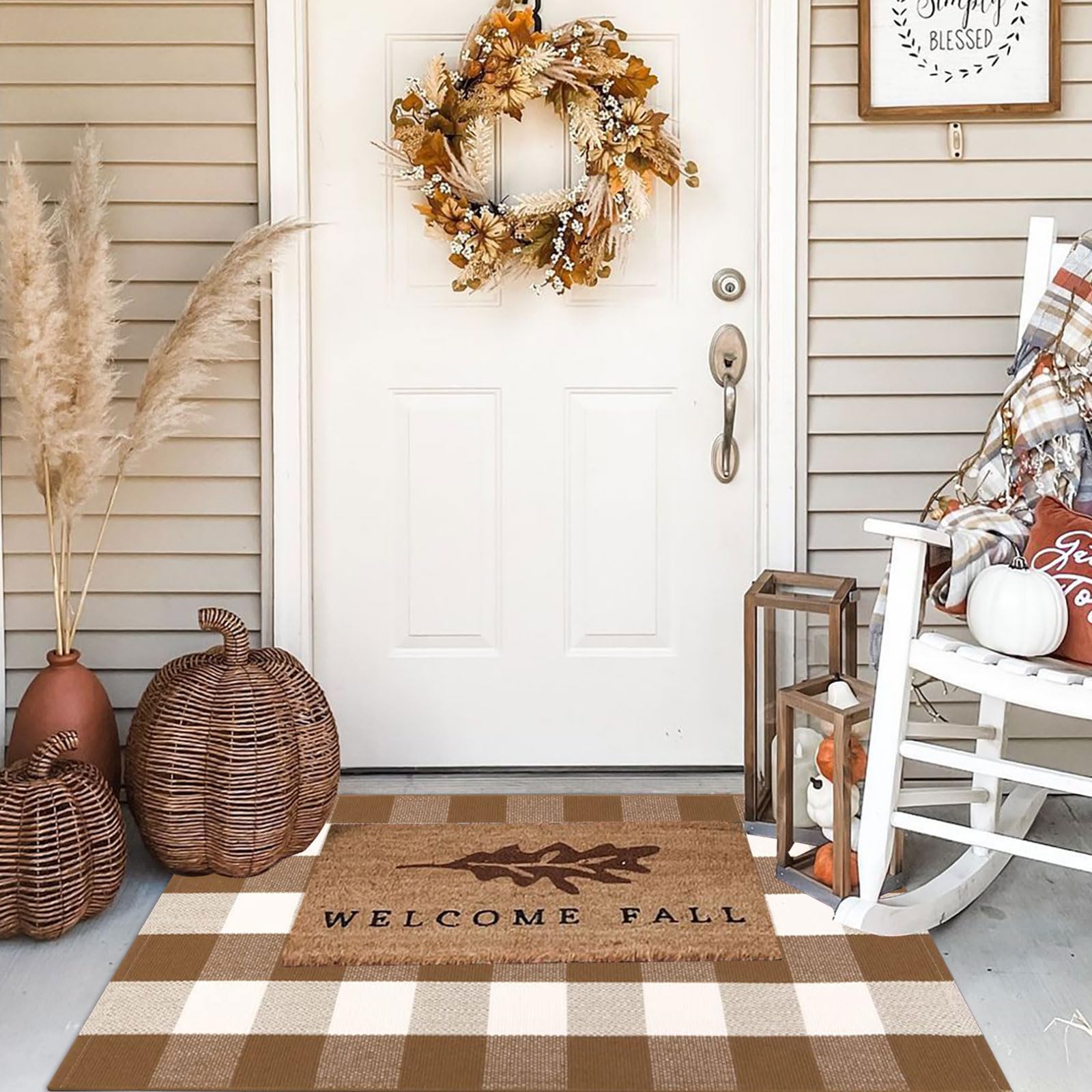 Farmhouse Buffalo Check Door Mat - 27.5