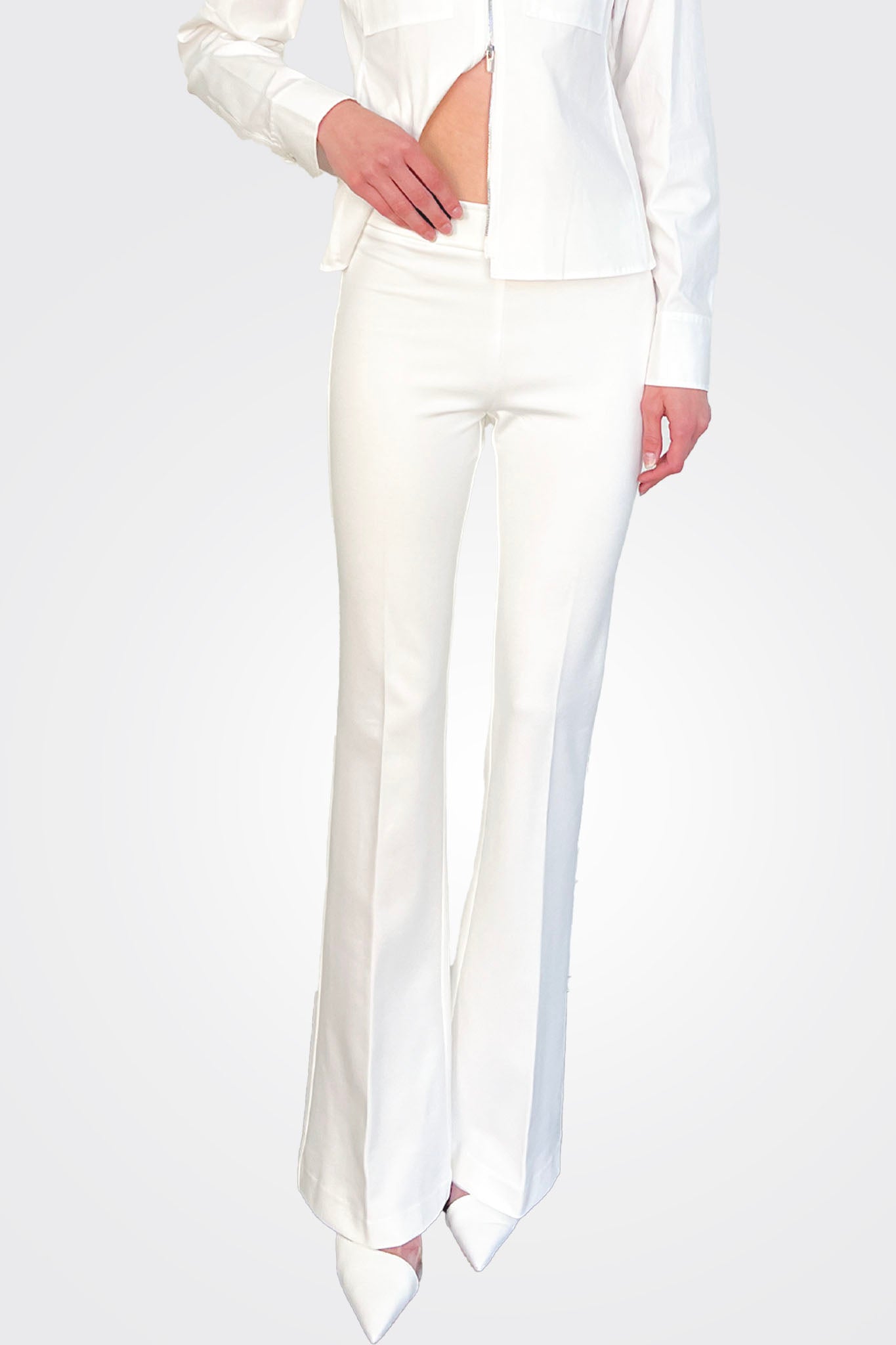 Bellini Women's 4-Way Stretch Pants - Comfortable High Waisted Yoga Pants for Workout & Lounge - Off White | Perfect for Yoga, Gym, Travel & Everyday Wear