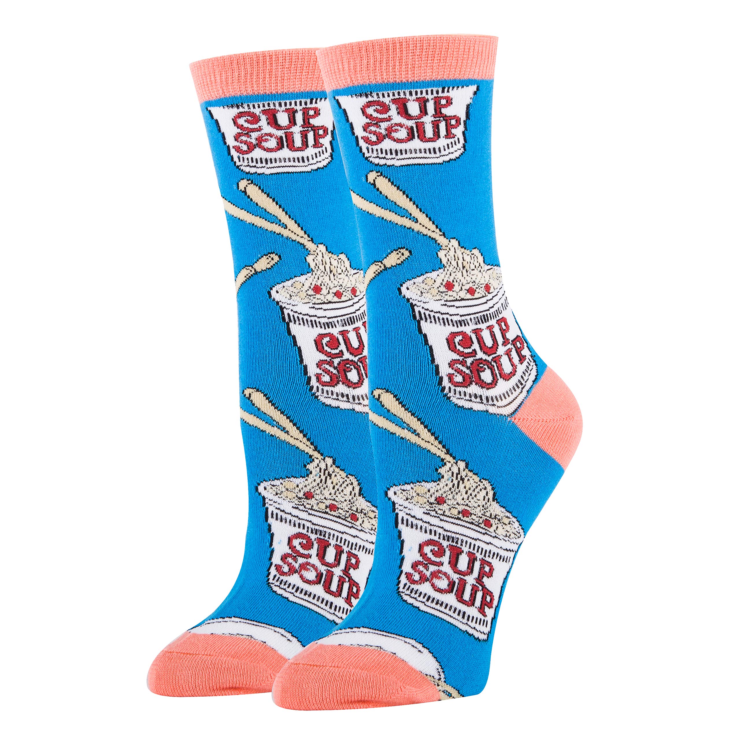 Funny Women's Novelty Food Fruit Crew Socks with Sayings - Cute Cotton Crazy Socks for Shoe Size 5-10 - Perfect for Gifts, Costume Parties & Everyday Wear