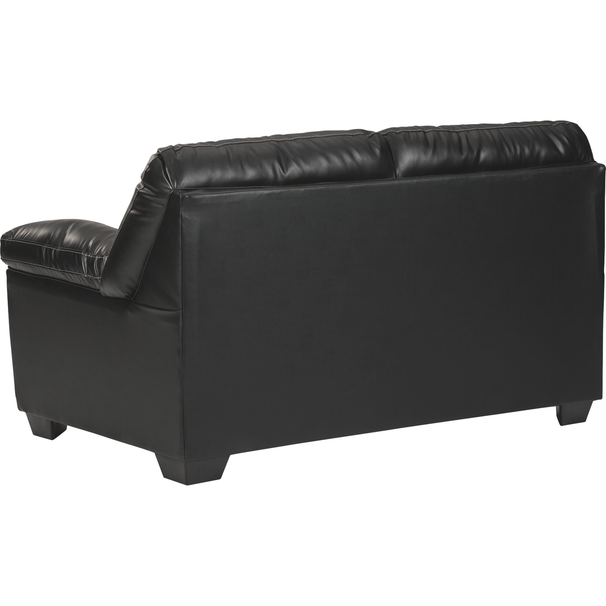 Brazoria Loveseat in Black - Modern Small Couch for Living Room, Apartment, or Office - Comfortable Two-Seater Sofa for Relaxing and Entertaining