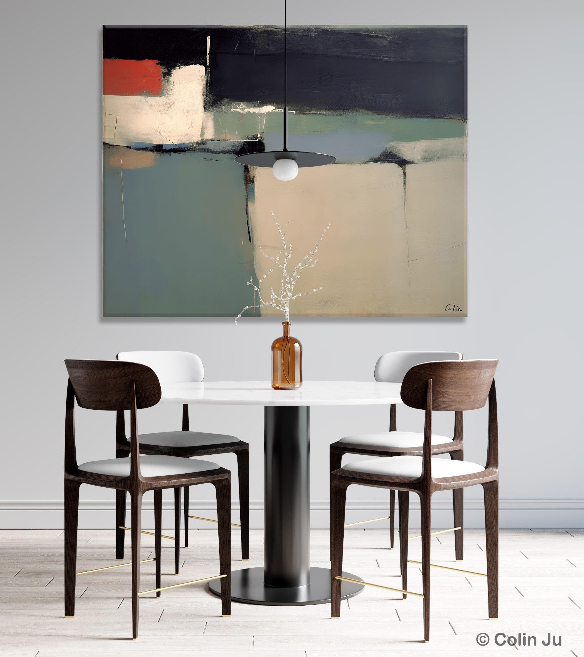 Large Acrylic Painting for Living Room Wall Decor - Modern Abstract Hand Painted Canvas Art - Original Acrylic Wall Art for Home & Office - Perfect for Living Room, Bedroom, Dining Room Decoration