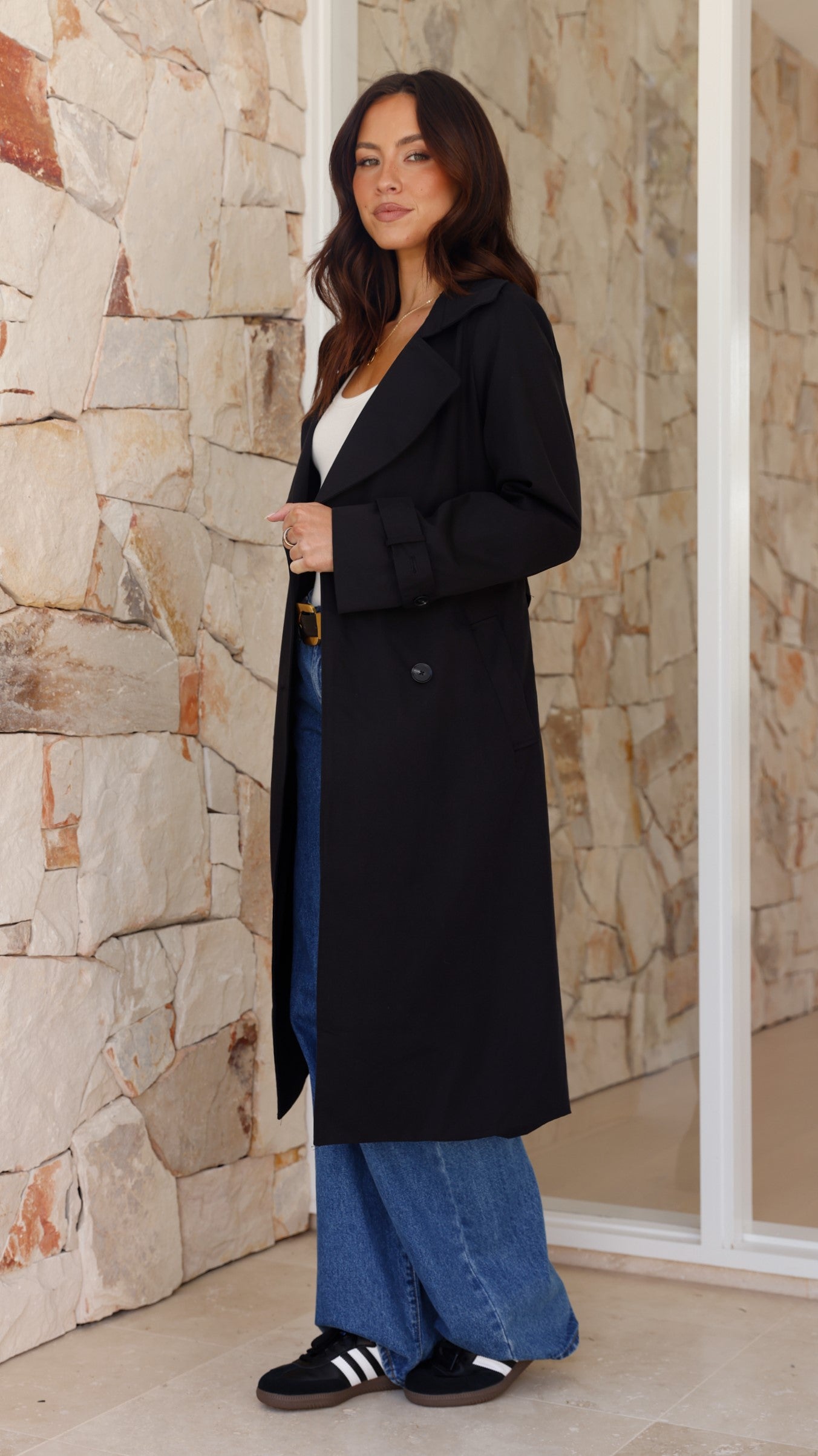 Byron Classic Black Trench Coat for Men & Women | Waterproof Outerwear for Fall & Winter | Perfect for Office, Travel & Formal Occasions
