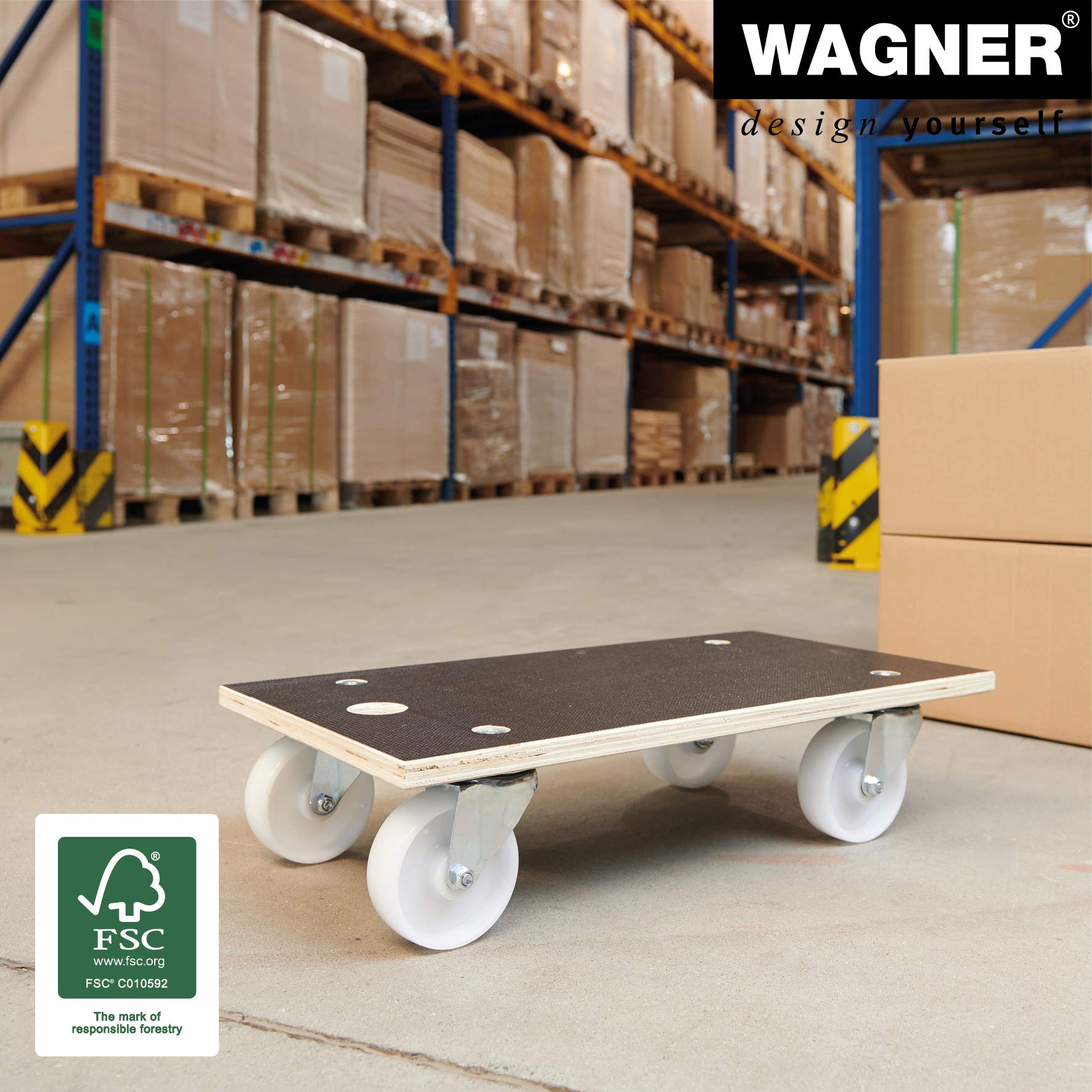 Heavy Duty Moving Dolly 57.5 x 30 cm - 400kg Capacity Hand Truck for Boxes, Appliances & Furniture with Non-Slip Surface & Carrying Handle | FSC Certified | Perfect for Home Moving, Warehouse & Office Relocation