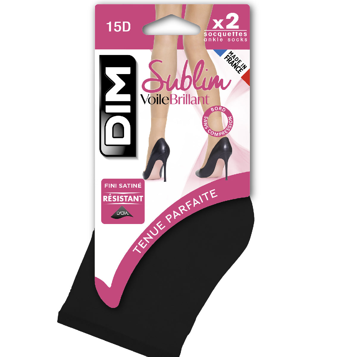 2 Pairs of Sublim 14D Black Iridescent Socks for Women - Shimmering Fashion Socks for Work, Gym & Everyday Wear