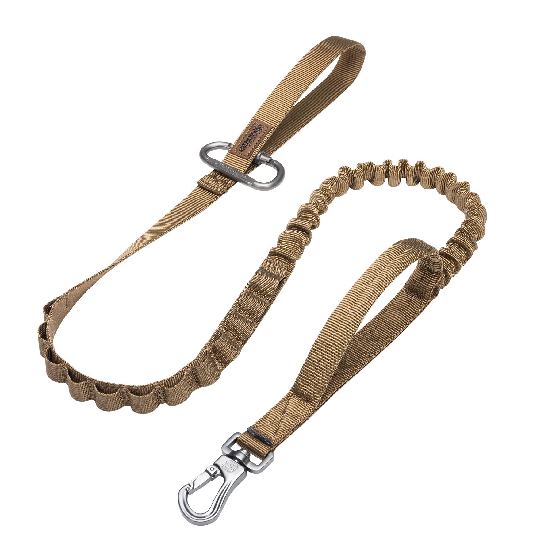 L Size Tactical Dog Collar - Heavy Duty Nylon Adjustable K9 Collar with Bungee Leash for Military & Police Dogs - Perfect for Training, Hiking & Outdoor Adventures