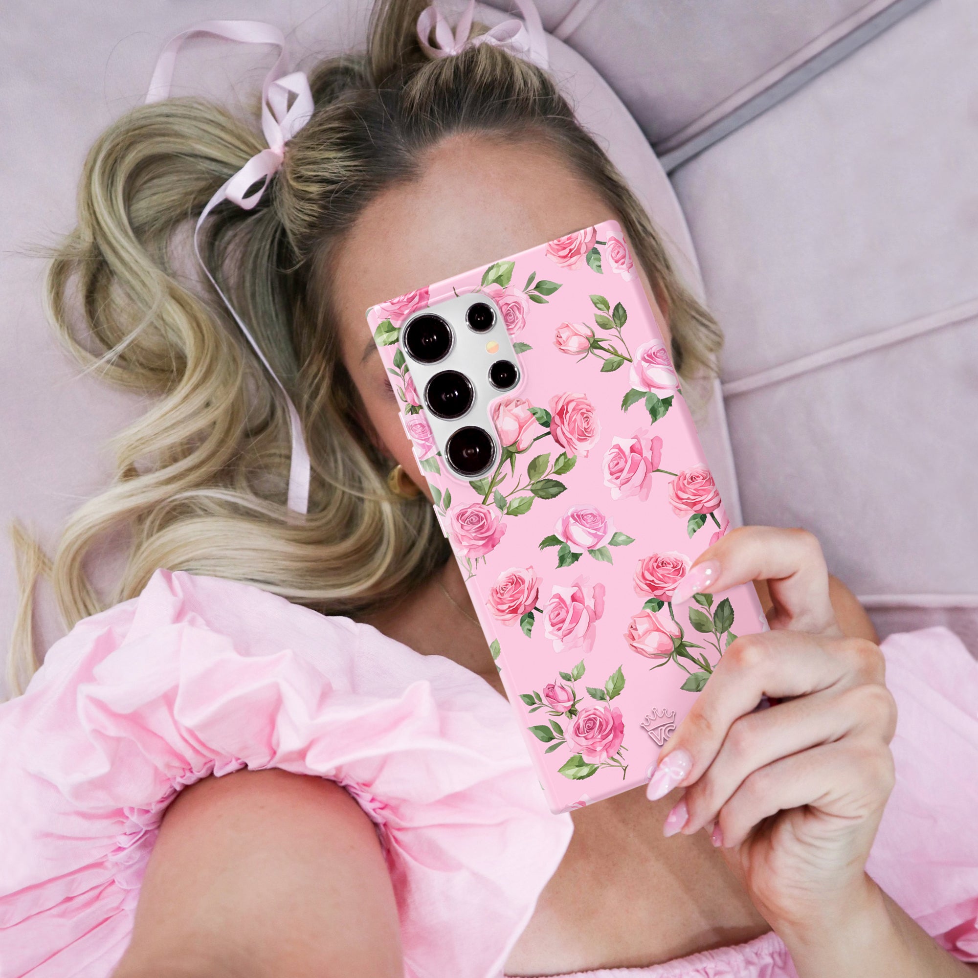 Pink Rose Floral Samsung Phone Case - Cute Protective Cover for Samsung Galaxy [Model] - Perfect Gift for Women, Girls, Teens - Ideal for Everyday Use, Birthday, Valentine's Day