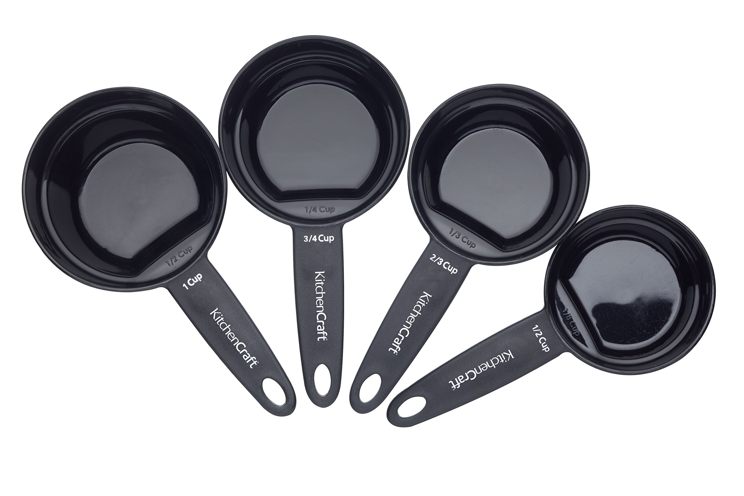 KitchenCraft 4-Piece Magnetic Nesting Measuring Cups Set - Precise Dry & Wet Ingredient Measurement for Baking, Cooking - Space-Saving Black Design - Perfect for Home Chefs & Professional Bakers