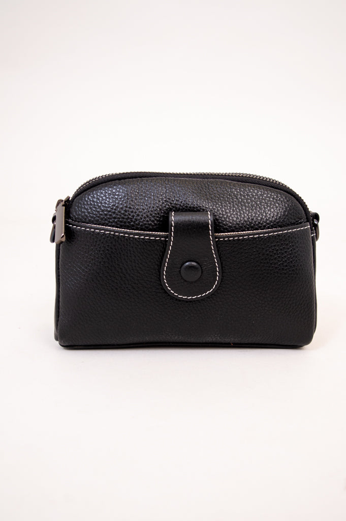 Emma Bag 88160 Genuine Leather Handbag for Women - Stylish Black Crossbody Purse with Adjustable Strap, Perfect for Work, Travel & Everyday Use