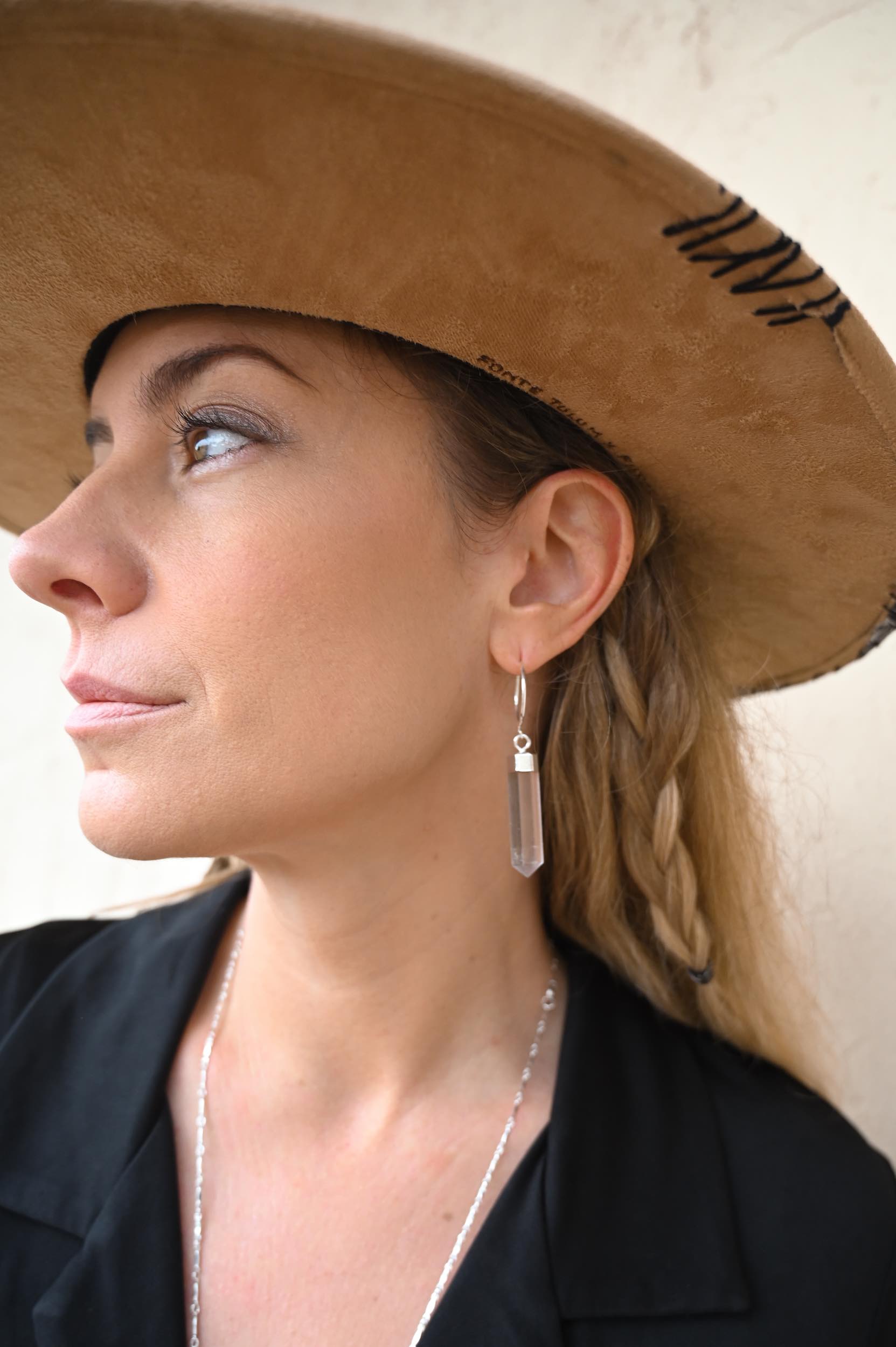 Clarity Quartz Point Silver Hoop Earrings for Women - Elegant Healing Crystal Jewelry for Everyday Wear, Gifts & Spiritual Healing