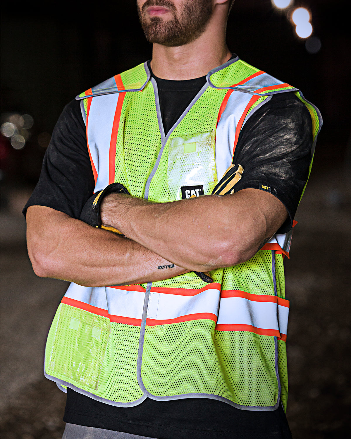 High Visibility 5-Point Breakaway Safety Vest for Men - ANSI Certified Reflective Work Vest for Construction, Road Work & Emergency Responders