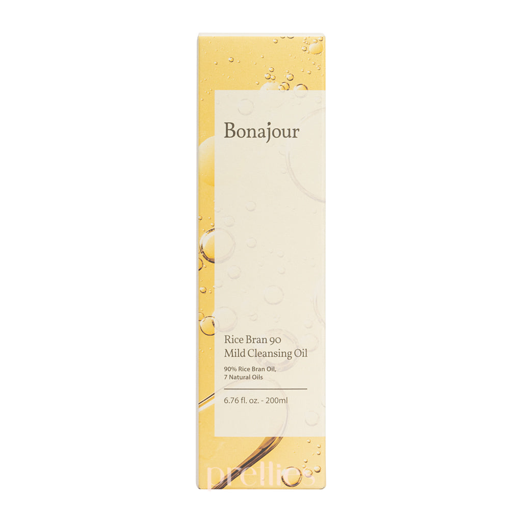 Bonajour Rice Bran 90 Mild Cleansing Oil 200ml - Gentle Facial Cleanser for All Skin Types, Deep Cleansing & Makeup Removal - Perfect for Daily Skincare Routine & Travel