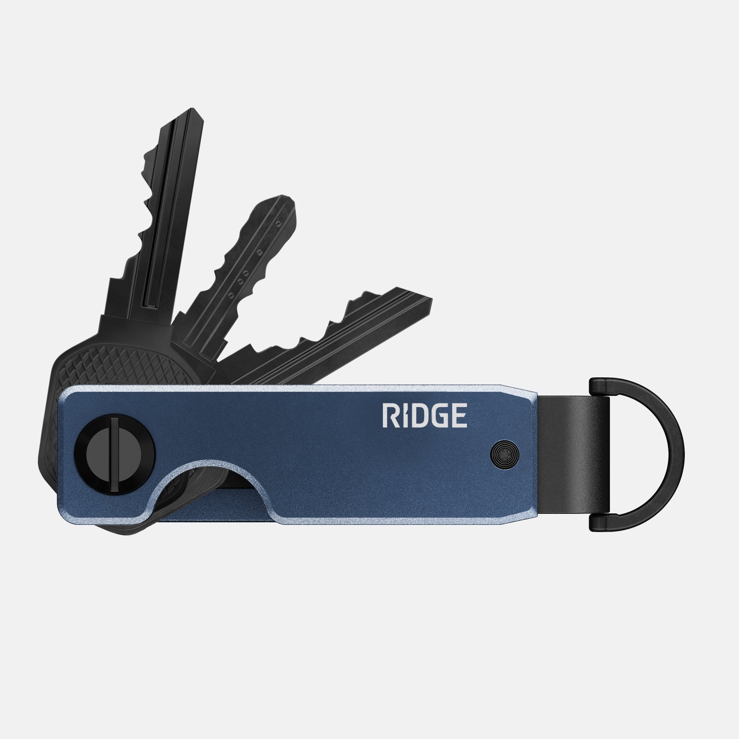 The Ridge KeyCase - Slim RFID Blocking Aluminum Key Holder (Alpine Navy) - Perfect for Everyday Carry, Travel & Minimalist Wallets
