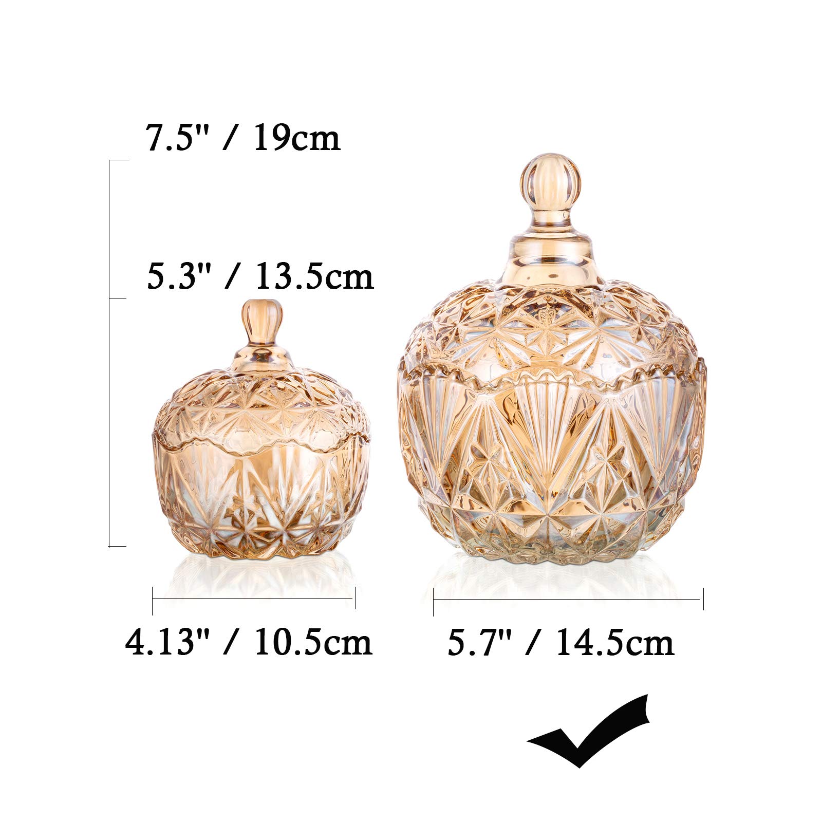 Crystal Candy Jar with Lid - Elegant Candy Bowl for Wedding & Party Buffet Display