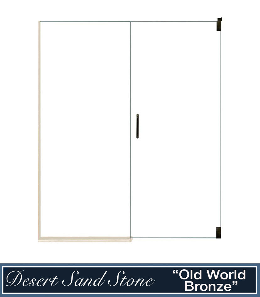 Premium Stone Casings & Pivot Shower Door Kit - Heavy Duty Frameless Glass Shower Enclosure for Modern Bathrooms - Perfect for Home Renovation & Luxury Bathroom Upgrades
