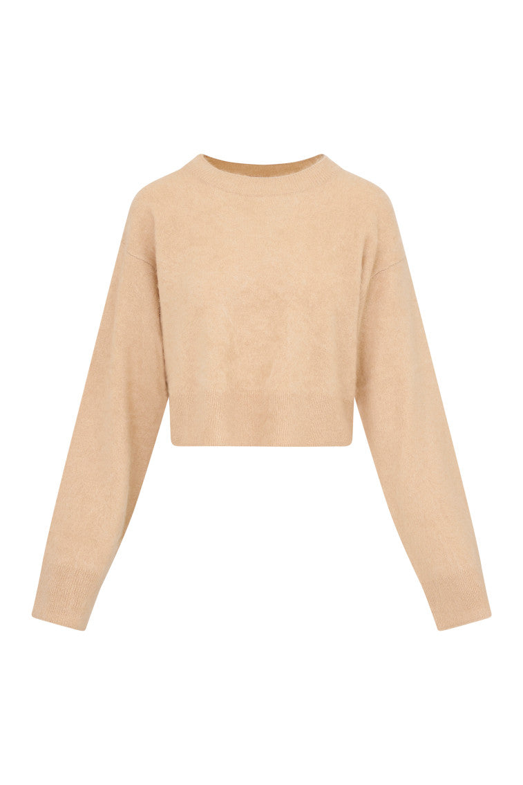 Bellman Women's Cropped Cashmere Sweater - Soft & Warm Winter Pullover for Casual Outfits & Office Wear