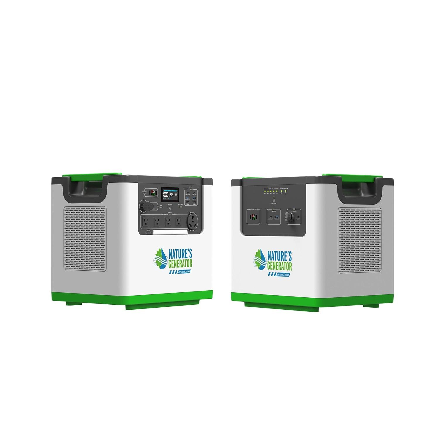 Nature's Generator Lithium 3600 Portable Power Station - 3600Wh Solar Generator for Home Backup, Camping & Outdoor Adventures | Emergency Power Supply for Storms & Blackouts