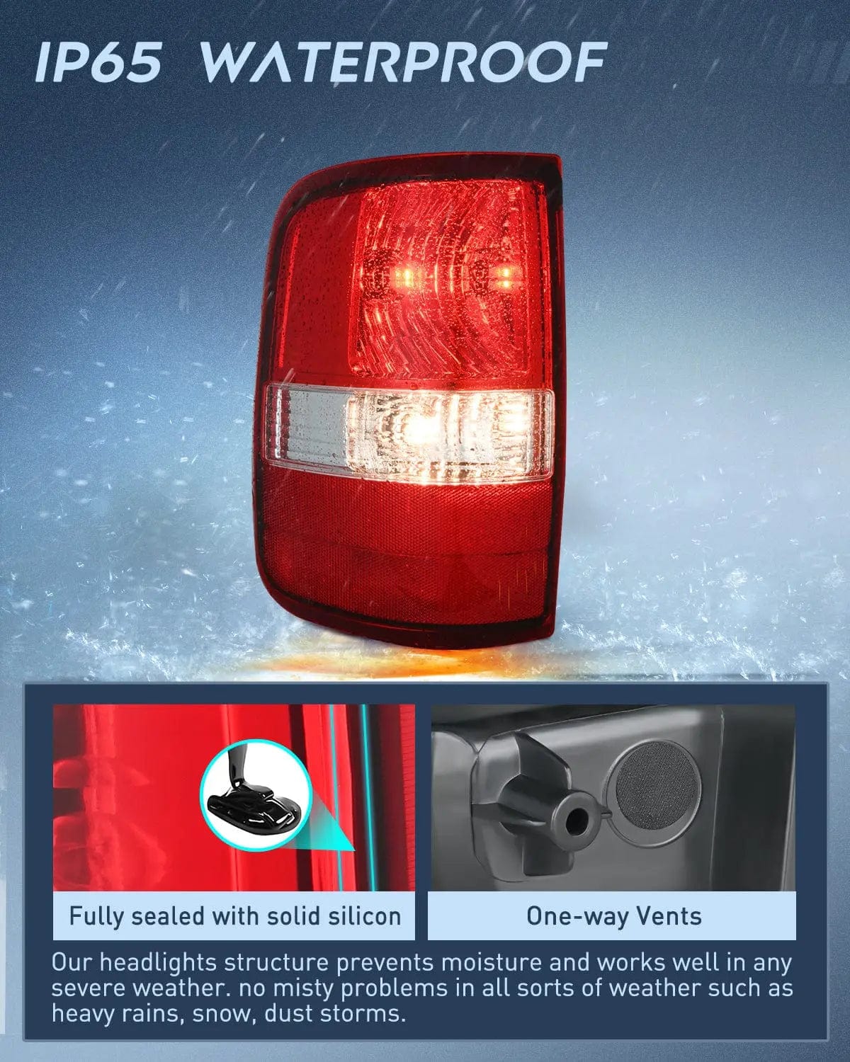 2004-2008 Ford F150 Driver Side Taillight Assembly - OE Style Red Housing Replacement Rear Lamp for Improved Visibility & Safety | Perfect for Night Driving, Off-Roading & Truck Upgrades