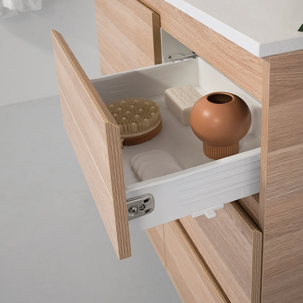 ADP Glacier Quartz Bathroom Vanity Set - 36 Inch Modern Trio Vanity with Sink & Mirror for Bathroom Remodeling | Perfect for Small Bathrooms & Powder Rooms