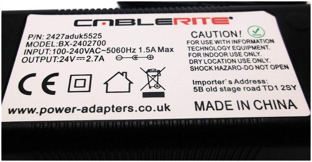 24V 2.5A Replacement Power Supply for SKYNET ECO-A069-C PSU - Compatible with CCTV Cameras, Security Systems & Networking Equipment
