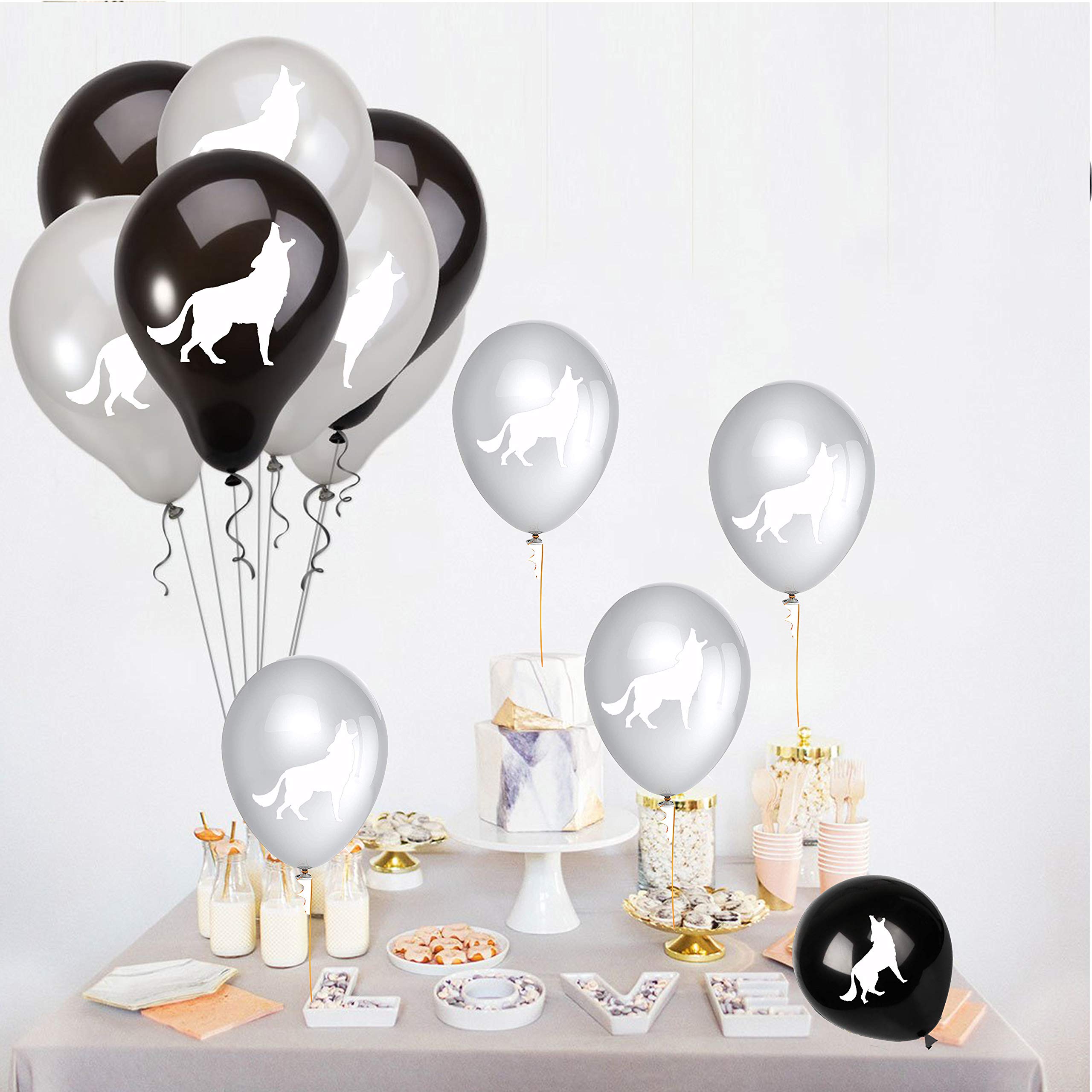 24PCS Wolf Latex Balloons - 12 Inch Wild Animal Theme Party Decorations for Kids Birthday, Baby Shower & Festival Celebrations - Perfect for Jungle Safari, Zoo Themed Parties and Outdoor Events
