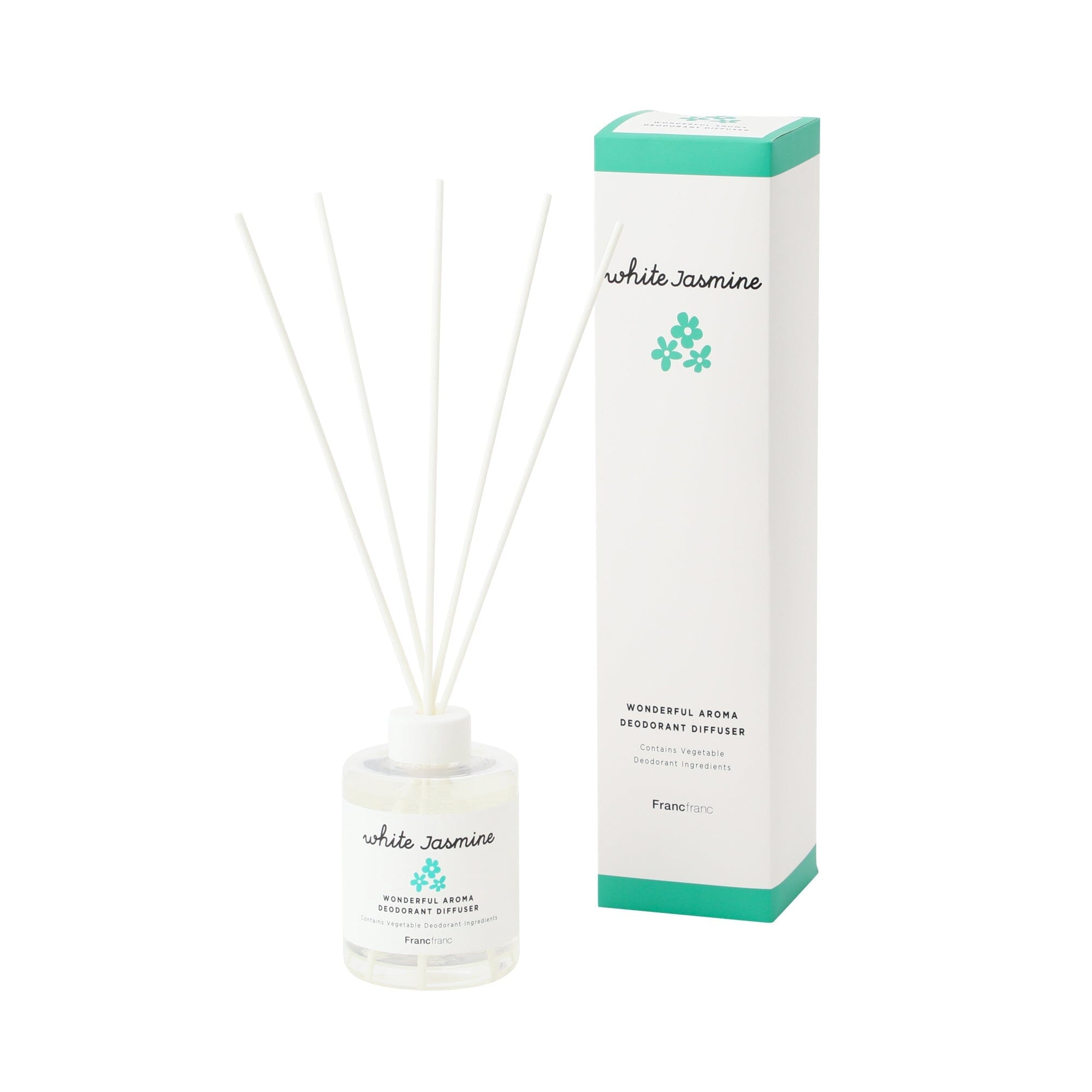 Wonderful Aroma 2-Pack Reed Diffuser - White Jasmine Scented Home Fragrance Oil for Living Room, Bedroom & Bathroom | Long-Lasting Aromatherapy Relaxation