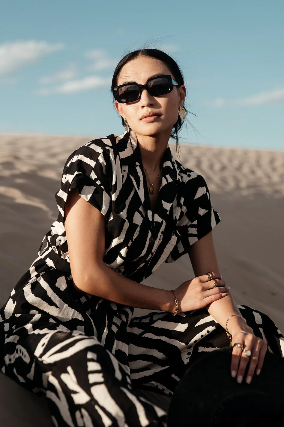 Luca Abstract Print Jumpsuit for Women - Stylish One Piece Romper with Unique Pattern | Perfect for Summer Outfits, Beach Vacations & Casual Wear