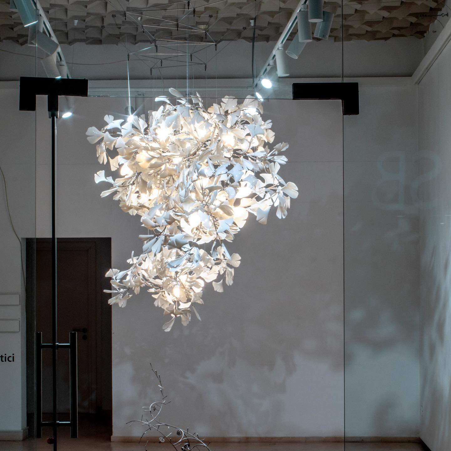 Elegant Ginkgo Leaf Chandelier - Modern Gold Ceiling Light Fixture for Dining Room, Living Room & Bedroom Decor