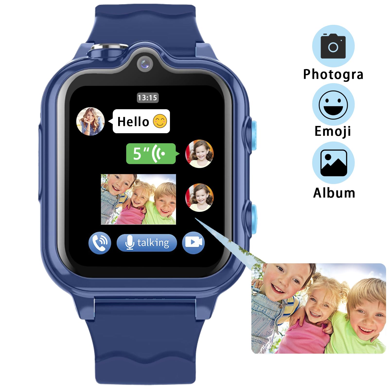 4G Kids GPS Smart Watch with WiFi, SMS, Call & Video Chat - Bluetooth, Pedometer, Alarm & Audio Recorder | Christmas & Birthday Gift for Ages 4-16 | Perfect for School Safety & Parent-Child Communication