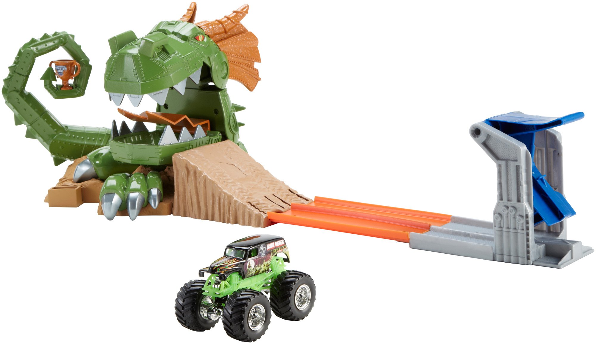 Hot Wheels Monster Jam Dragon Arena Attack Playset - Die-Cast Toy Truck Playset for Kids - Thrilling Stunt Show & Monster Truck Battles - Perfect for Birthday Gifts & Playroom Fun