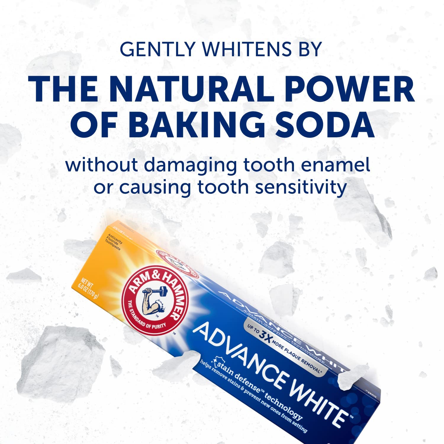 Arm & Hammer Advance White Extreme Whitening Toothpaste, Clean Mint Flavor, 6 Oz (Pack of 8) - Fresh Breath & Stain Removal for Daily Oral Care - Perfect for Home, Travel & Office Use