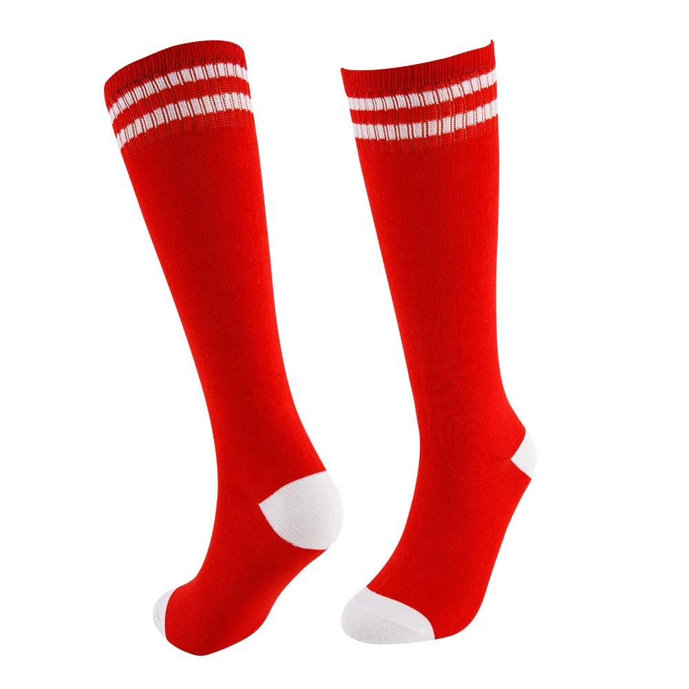 Kids Knee High Socks - Soft Cotton Soccer Socks for Boys & Girls - Breathable Athletic Socks for Toddlers & Children - Perfect for Sports, School & Everyday Wear