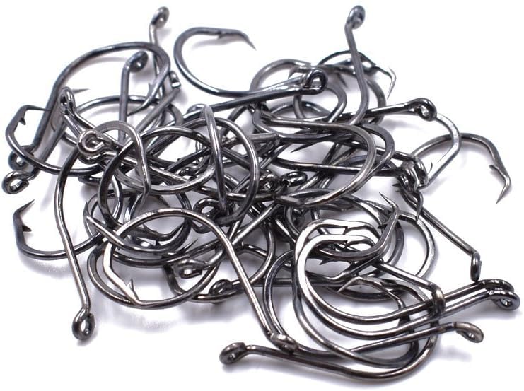 100pcs Size 4#-6/0 Black Octopus Hooks - High Carbon Steel Fishing Hooks for Saltwater & Freshwater