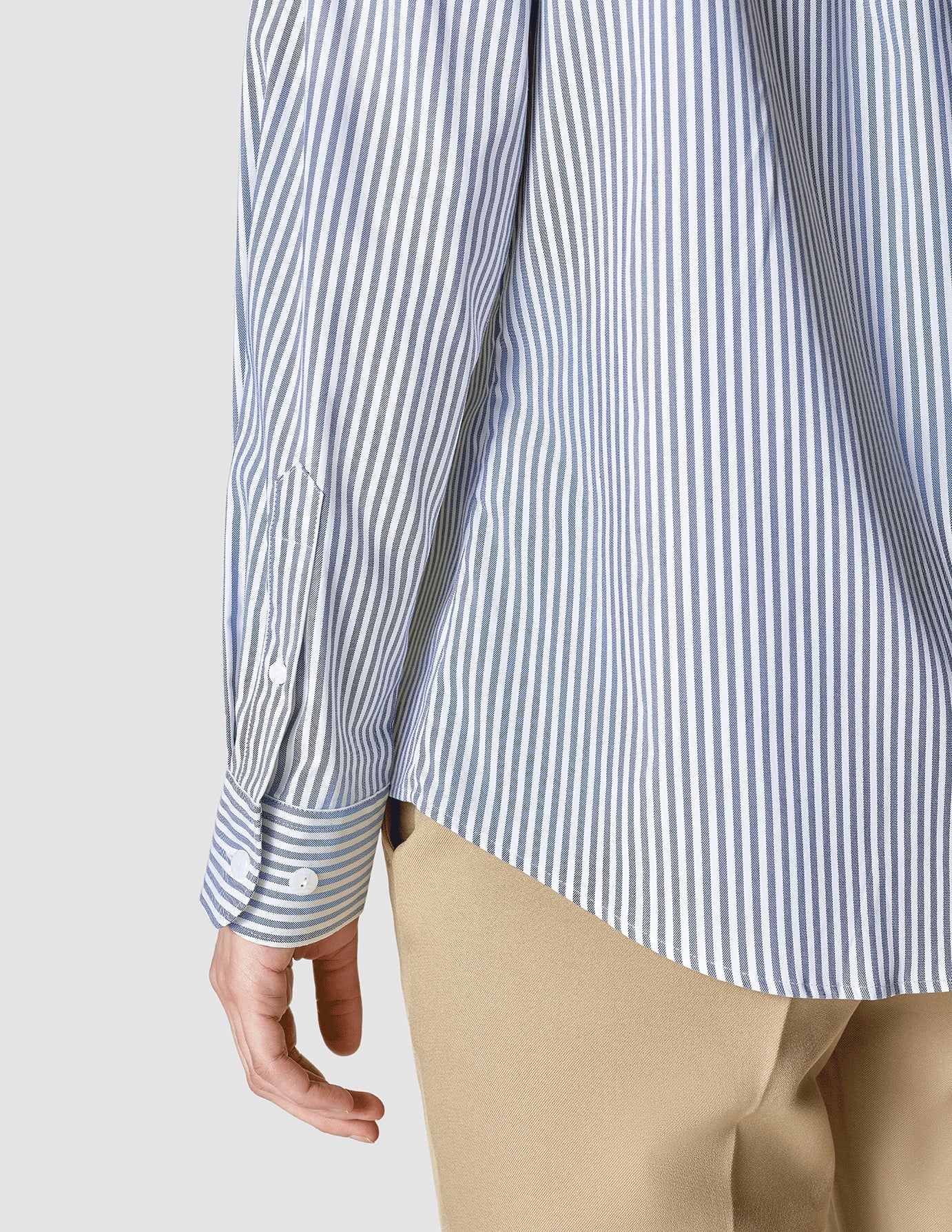 Men's Business Shirt - Classic Navy Striped Dress Shirt for Office & Formal Wear - Perfect for Work, Interviews & Professional Events