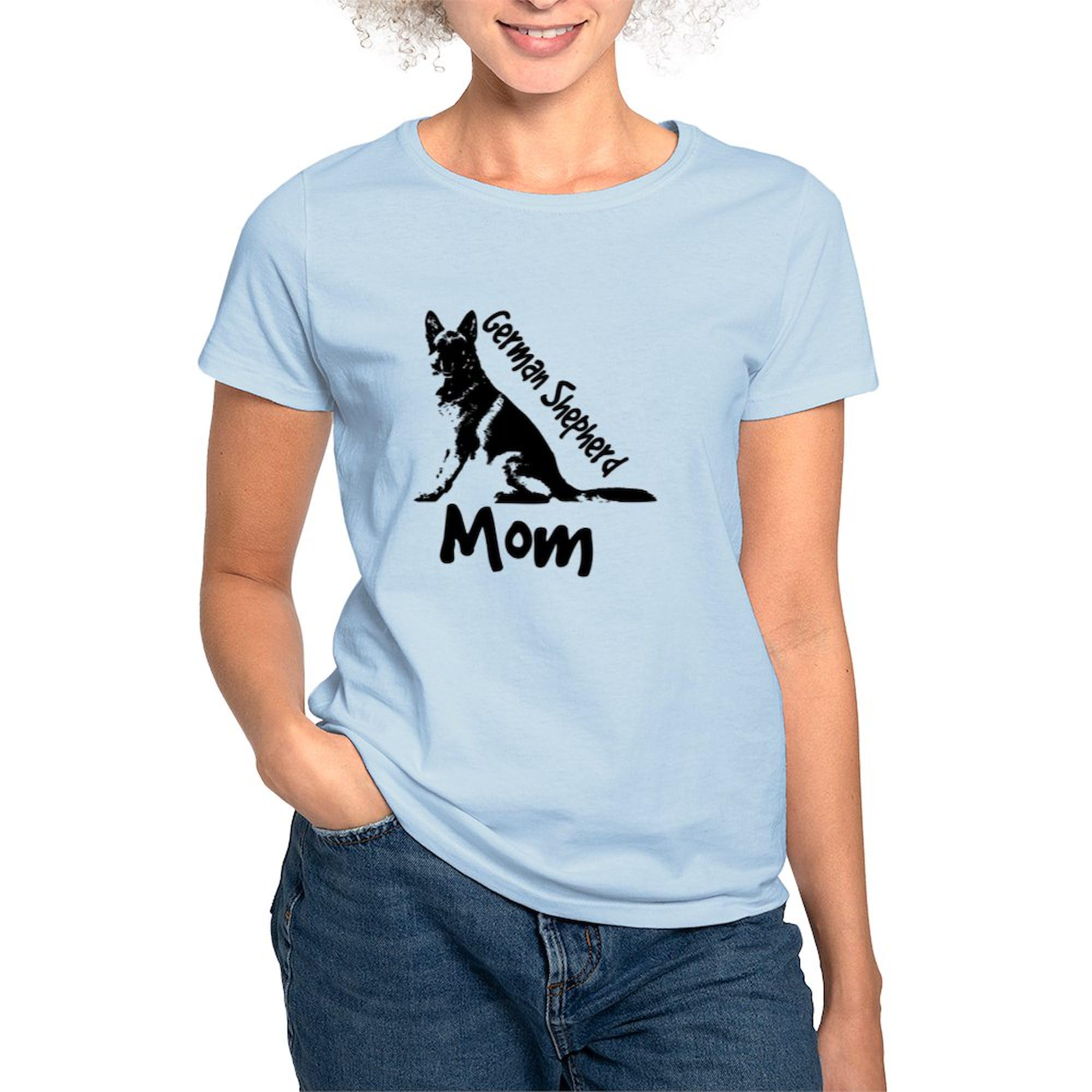 German Shepherd Mom T-Shirt for Women - Soft Cotton Crew Neck Tee - Perfect for Dog Lovers, Pet Owners & Casual Wear