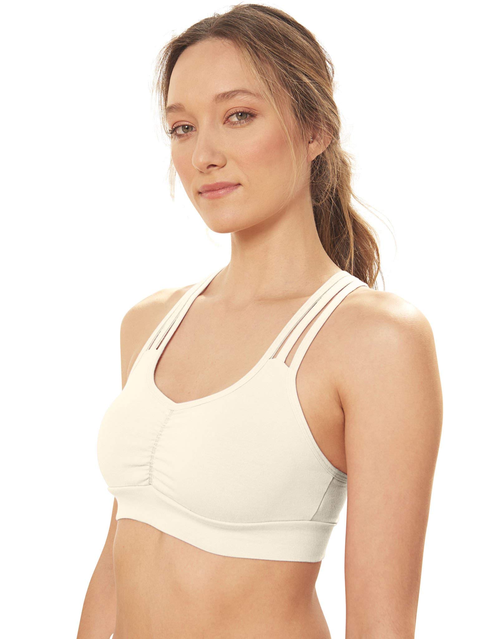 Blue Canoe Organic Cotton Triple Strap Active Bra - Comfortable Sports Bra for Yoga, Running & Workouts - Eco-Friendly Women's Athletic Wear for Gym & Daily Use