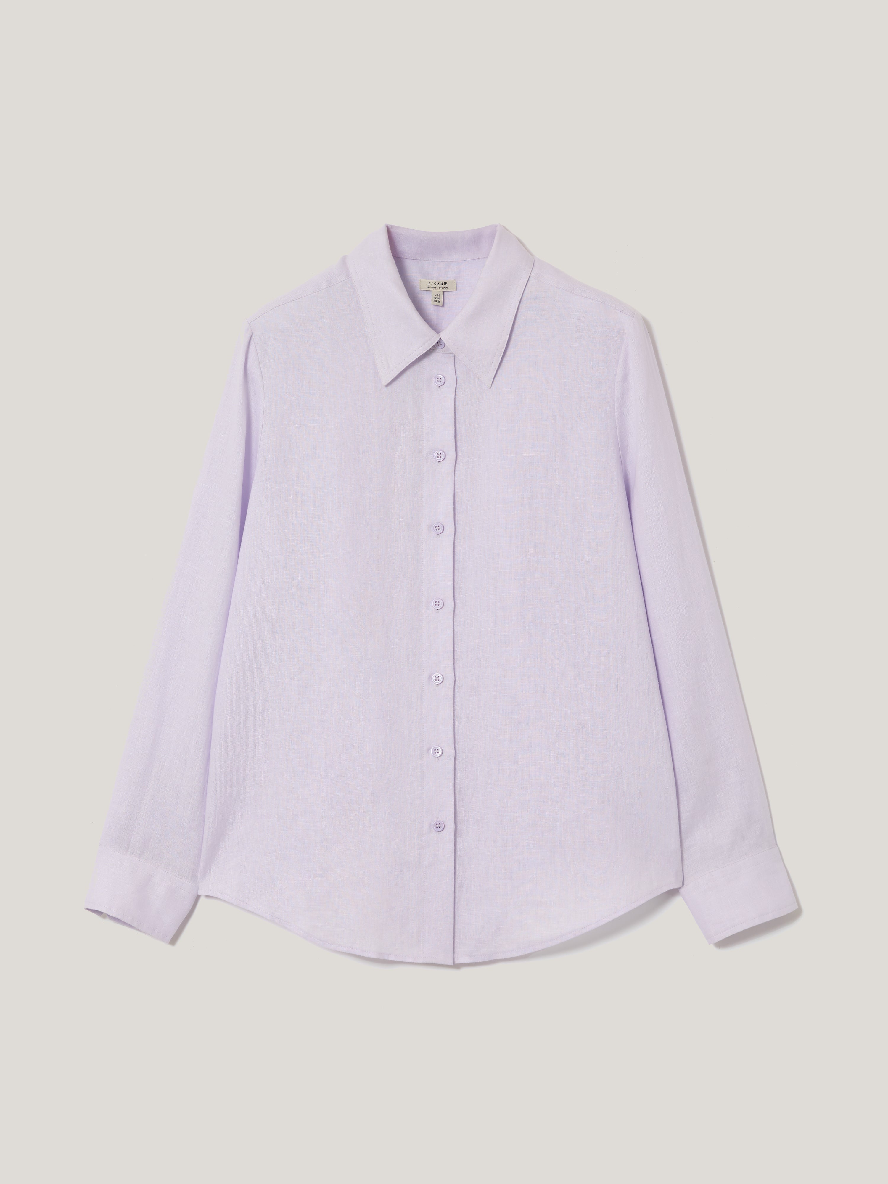 Classic Linen Shirt for Men & Women | Soft Breathable Casual Button Down Shirt in Lilac | Perfect for Summer Outfits, Beach Wear & Office Casual Style