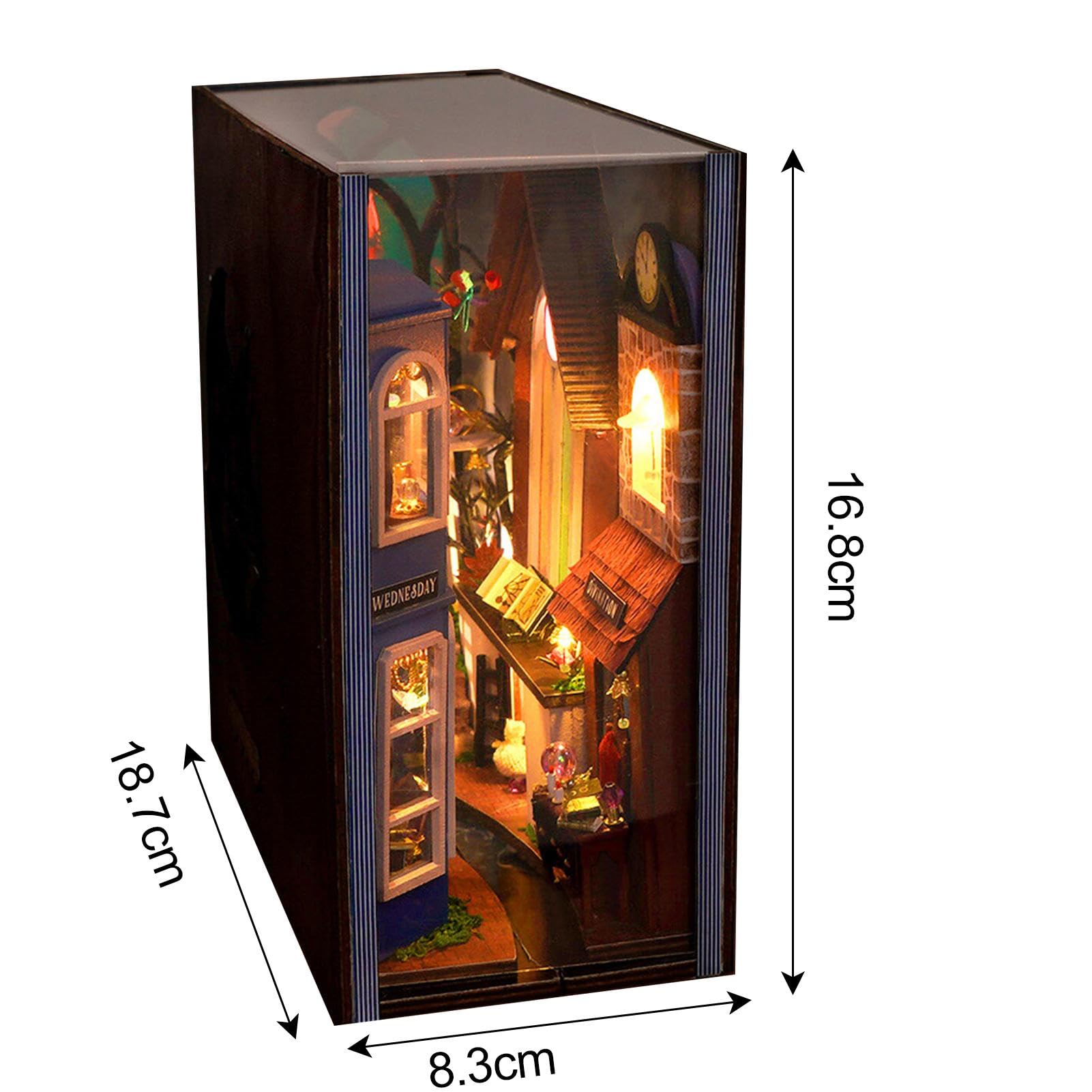 DIY Miniature Book Nook Kit - Creative Bookshelf Insert & Puzzle Bookend Decor for Home, Office, and Library - Perfect for Bookshelf Organization and Cozy Reading Corner Decoration