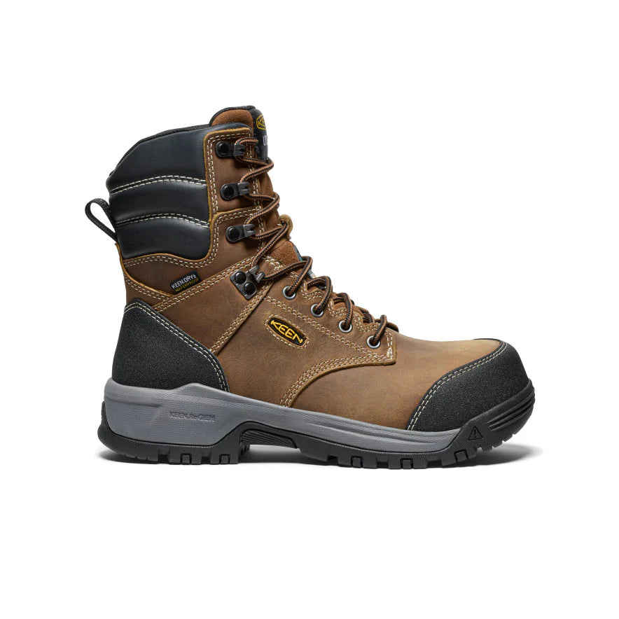 KEEN Women's Evanston 8 Waterproof CSA Work Boot with Carbon Fiber Toe - Steel Toe Safety Shoes for Women - Slip Resistant & Electrical Hazard Protection - Ideal for Construction, Warehouse & Outdoor Work