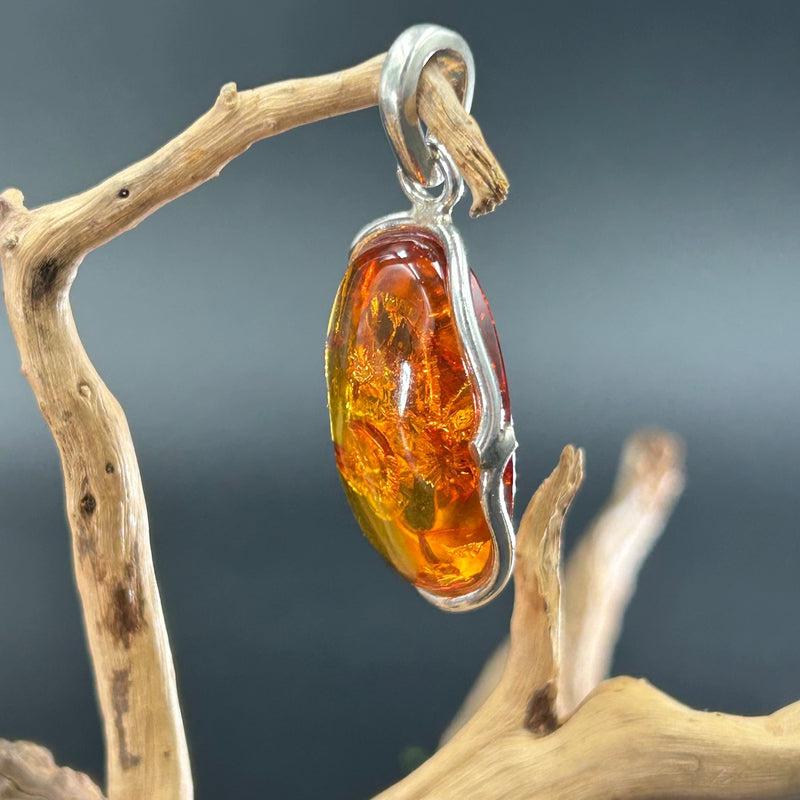 Natural Baltic Amber Oval Pendants - .925 Sterling Silver Jewelry for Women | Handmade Necklace for Healing, Stress Relief & Fashion Accessories | Perfect for Gifts, Meditation & Everyday Wear