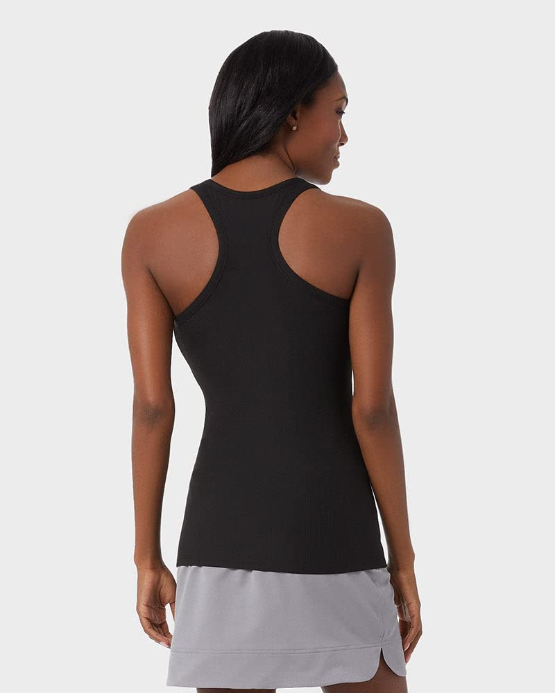 32 DEGREEES Women’s Soft Rib Racerback Bra Tank Top with Built-in Cups - Comfortable Fitted Seamless Workout Shirt for Yoga, Running & Lounge Wear