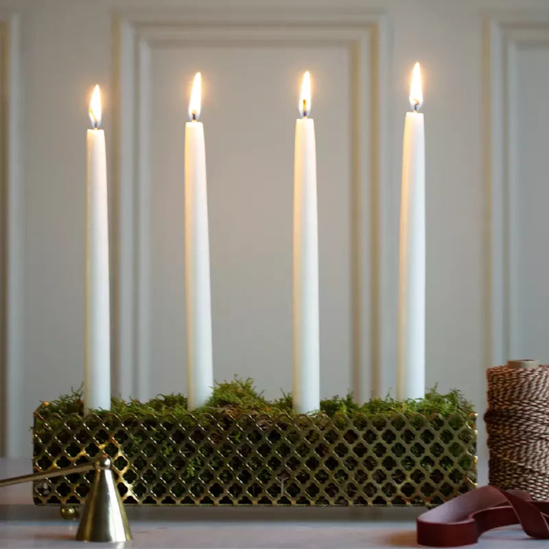Nickel Advent Candle Holder Clover - Perfect for Christmas Decorations, Holiday Table Centerpieces & Cozy Home Ambiance
