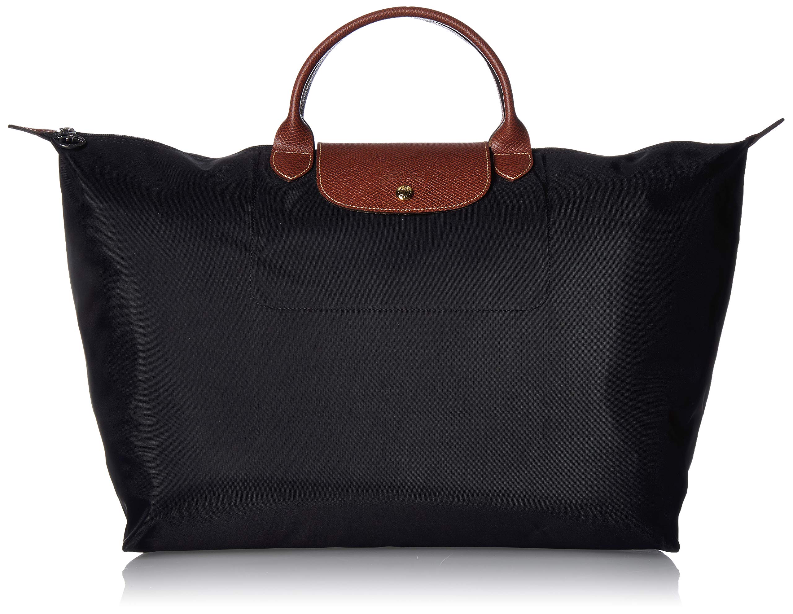 Longchamp Le Pliage Large Travel Tote Bag - Black, 17.75 x 13.75 x 9 Inches - Foldable Nylon Handbag for Women, Perfect for Work, Gym & Weekend Getaways