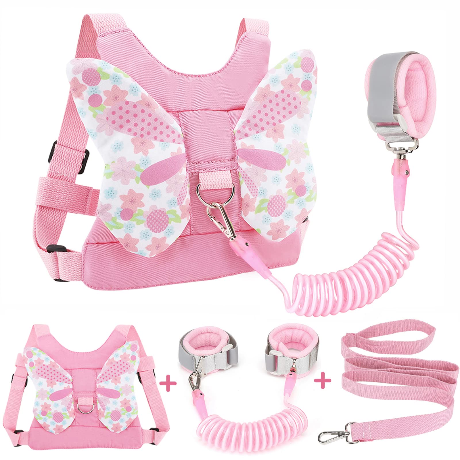 **Accmor 3-in-1 Toddler Safety Harness Leash with Anti-Lost Wrist Strap – Adjustable Child Walking Harness for Boys & Girls – Secure Baby Leash Belt for Park, Mall & Travel**