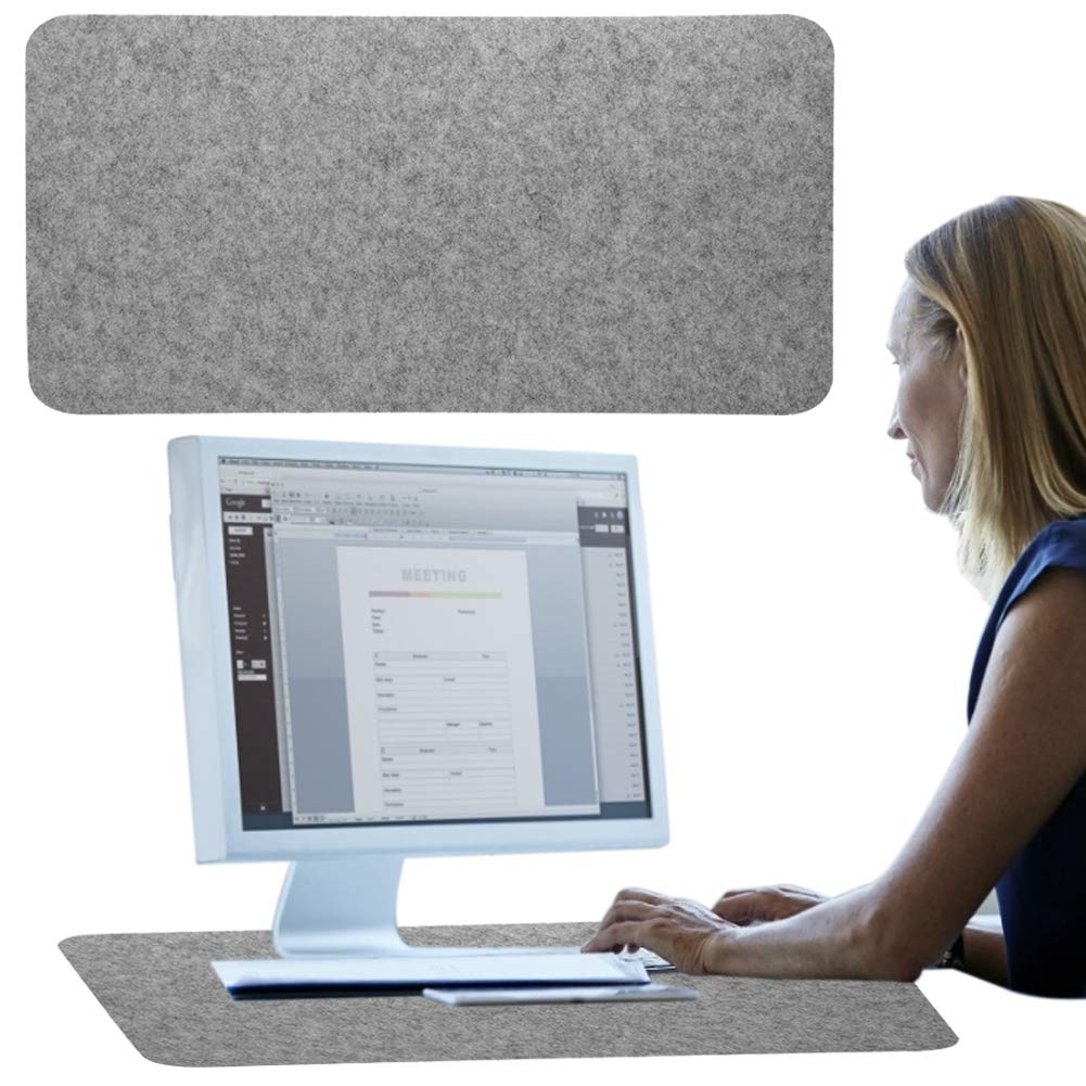Large Extended Computer Desk Mat with Wrist Support - Non-Slip Keyboard & Mouse Pad for Comfortable Typing & Gaming | Perfect for Home Office, Workstation & Laptop Use (Grey)