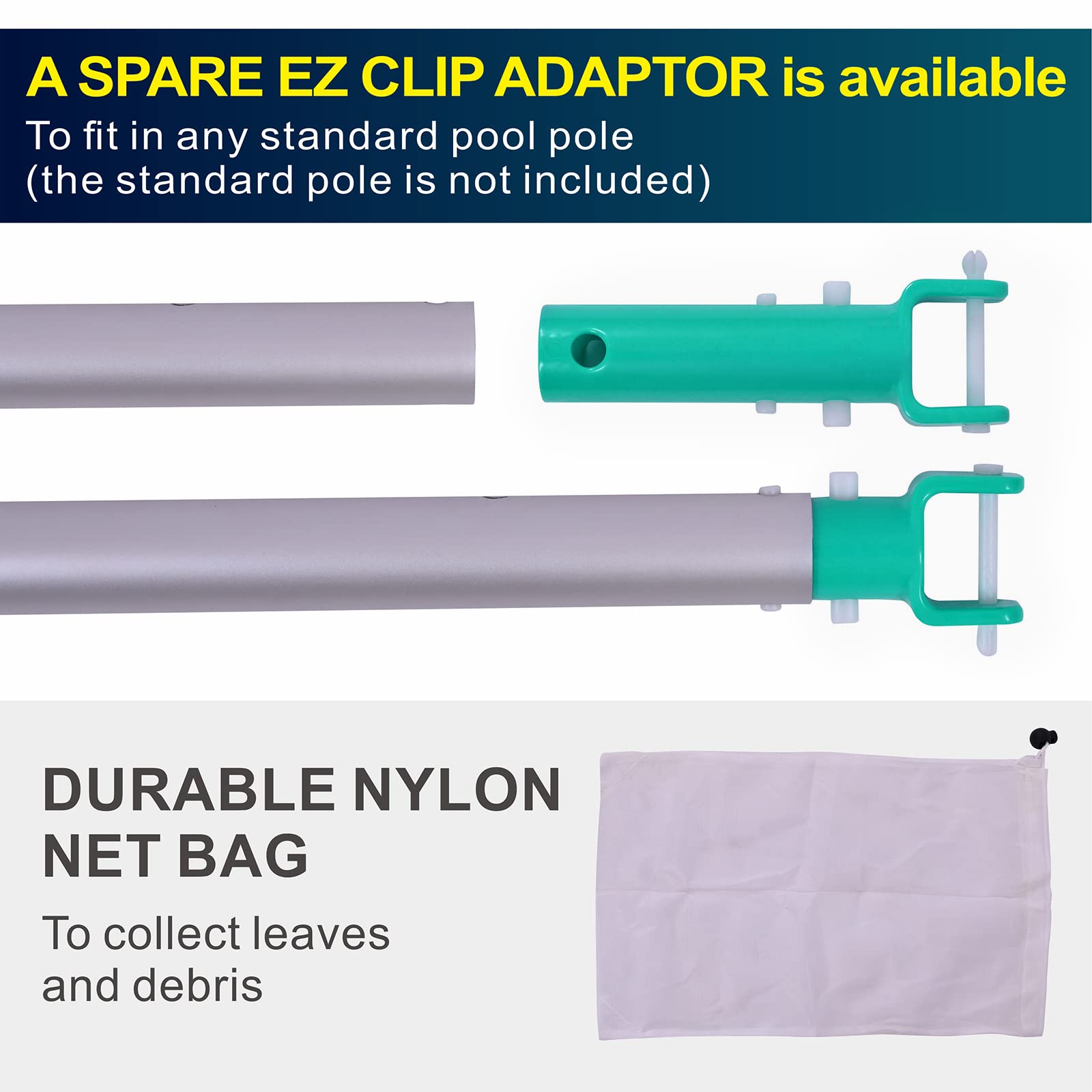 Portable Underwater Jet Vacuum Cleaner for Pools - Handheld Pool Vacuum with Brush & 56.7
