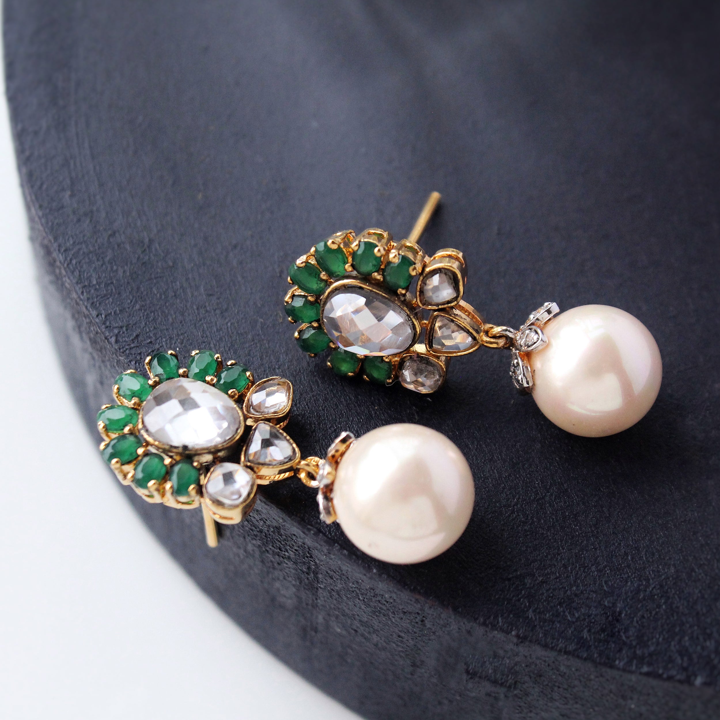 Exquisite Jade and Pearl Earrings for Women – Elegant Dangle Drop Jewelry for Weddings, Parties & Special Occasions