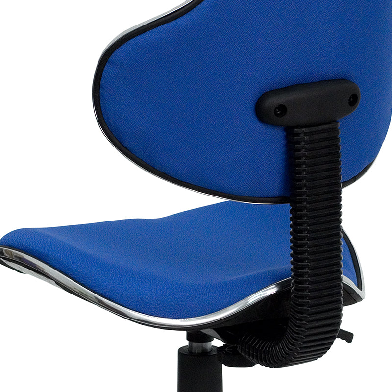 Whitney Blue Fabric Swivel Ergonomic Office Chair - Adjustable Height Task Chair with Lumbar Support for Home Office, Gaming & Workspace Comfort