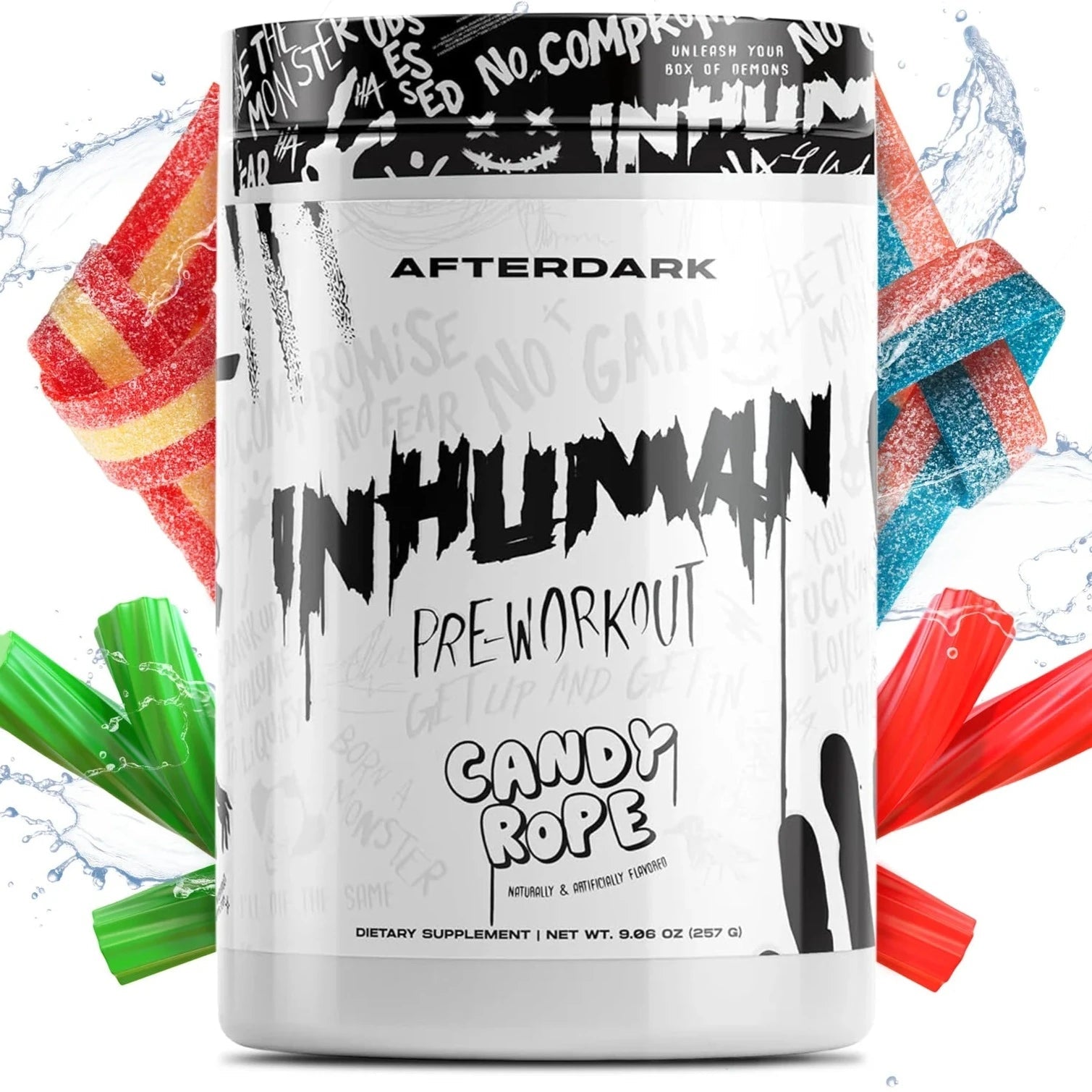 AfterDark InHuman Pre Workout Powder 257g - Energy Booster & Muscle Performance Supplement for Gym, Bodybuilding & Intense Workouts