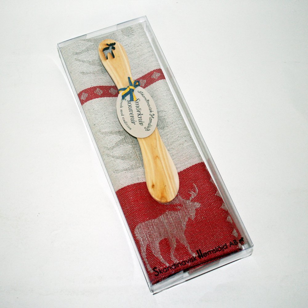 Premium Moose Towel & Butterknife Gift Set - Red - Perfect for Housewarming, Bridal Showers & Kitchen Decor